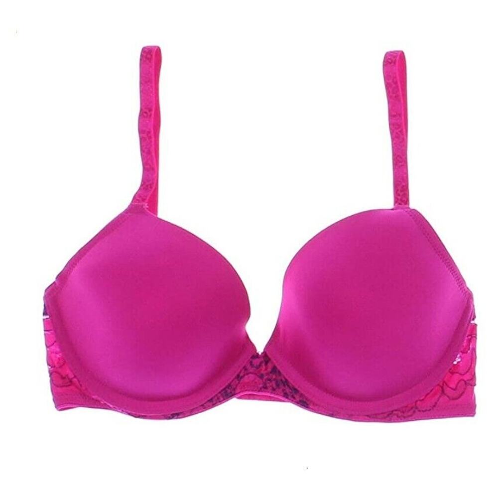 Natori Josie Mya Contour Underwire Bra Pink Lightning/Deep Plum Size 32B
